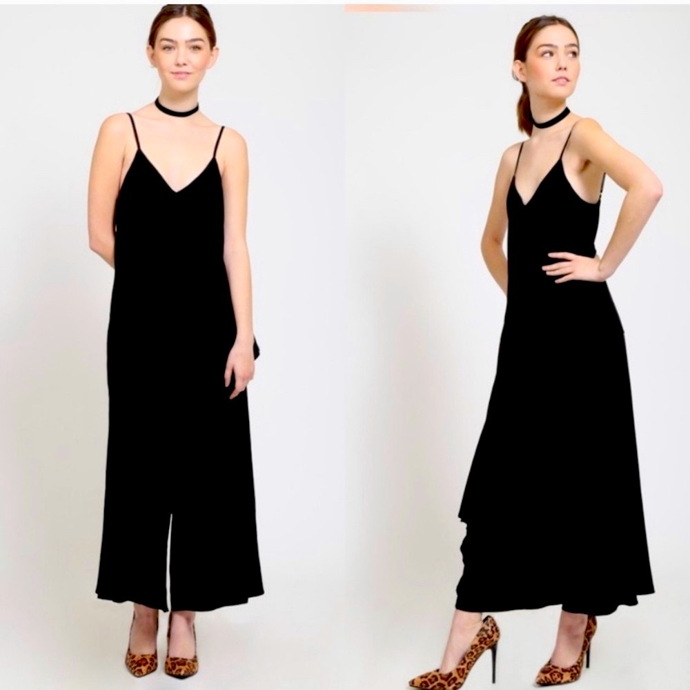 Black Flounce Jumpsuit.
